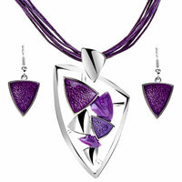 Leather Chain Enamel Jewelry Set