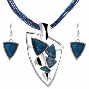 Leather Chain Enamel Jewelry Set