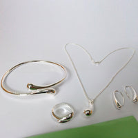 Stamped Silver Wedding Jewelry Set