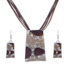 Leather Chain Enamel Jewelry Set