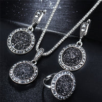 Round  Gem Jewelry Set