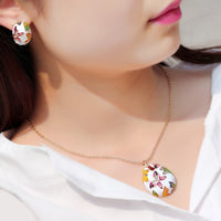 Enamel Butterfly Jewelry Set