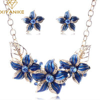 Enamel Floral Jewelry Set