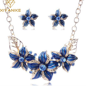 Enamel Floral Jewelry Set