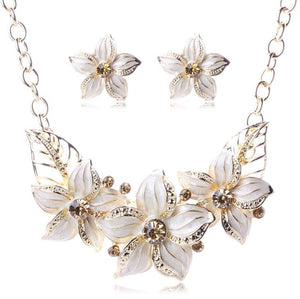 Enamel Floral Jewelry Set