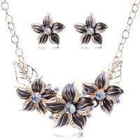Enamel Floral Jewelry Set