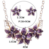 Enamel Floral Jewelry Set