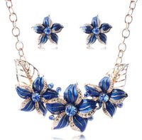 Enamel Floral Jewelry Set