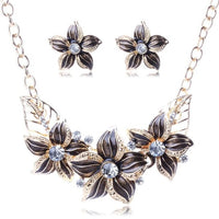 Enamel Floral Jewelry Set