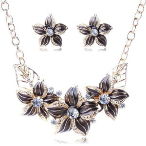 Enamel Floral Jewelry Set