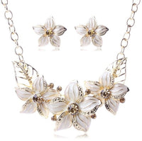 Enamel Floral Jewelry Set