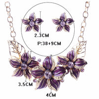 Enamel Floral Jewelry Set