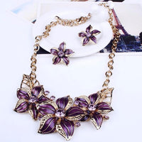 Enamel Floral Jewelry Set