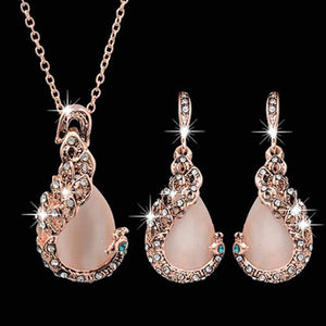 Waterdrop Rhinestone Jewelry Set