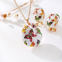 Enamel Butterfly Jewelry Set