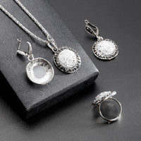 Round  Gem Jewelry Set