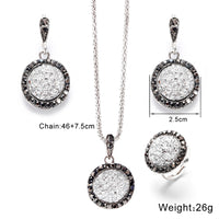 Round  Gem Jewelry Set