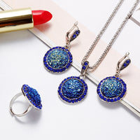 Round  Gem Jewelry Set
